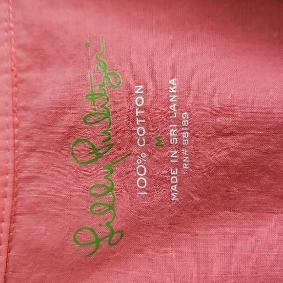 Lilly Pulitzer Anna Maria Womens Button Down Sz M Barbie - Picture 4 of 7